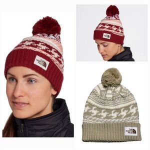 THE NORTH FACE Fair Island Beanie Gardenia White Winter pompom hat